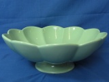 Beautiful Jade-Green Pottery Fruit Bowl 11” DIA  x 4” T