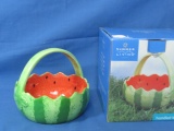 Water Melon Basket – Ceramic – 6” DIA x appx 5” T – in the original box