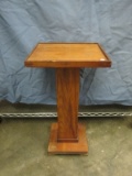 Vintage Wood Plant Stand – Appears to be all solid wood, top veneered? - 27”T