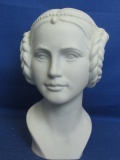 Vintage Goebel Porcelain Bust of a woman with Braids & Pearl headband – 9” Tall Appx