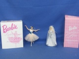 Avon Barbie Xmas Tree Ornament 2000 Milennium Bride & 2001 “ Lighter than Air” inspired by Degas' pa