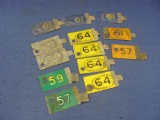 1950's – 1960's License Plate Tags/Tabs – Used Condition – As Shown