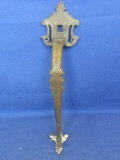 Vintage Brass 12” Door Handle  w/ Hammered Finish