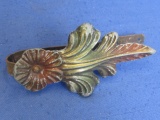 Vintage Curtain Hook  - Appx 6” L – Red & Green Finish Floral Detail