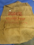 Vintage Burlap Sack - “Idaho Pinto Beans” 100 lbs – Packed by Kellogg Mills Nampa & Caldwell Idaho