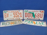 Florida License Plates (4) – Various Years – As Shown