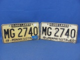 1960-1961 Minnesota License Plates – Pair – As Shown