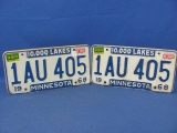 1968 Minnesota License Plates – Pair – As Shown
