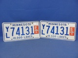 1981 Minnesota License Plates – Pair – As Shown