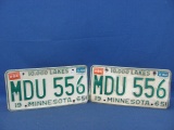 1965 Minnesota License Plates – Pair – As Shown