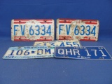 1976 Pair – 1980 – 1986 – 1996 – Minnesota Iowa Illinois License Plates – As Shown
