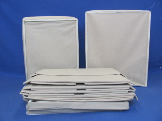 Cloth Covered Fold-up Boxes (6) With Covers – Snap Together – Two Sizes