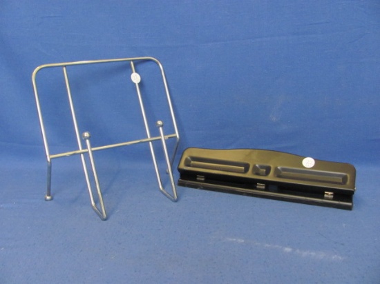 Metal 3 Hole Punch & Book Stand – As Shown