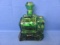 Green Glass Train Engine Liquor Decanter – Brevettato – Italy – 7 7/8” T – 5 1/2” L
