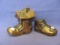 Copper Plated Shoe House & Baby Shoe Banks (2) – Longest 5” - As Shown