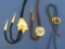 3 Bolo Ties: 1 with Round Stone – 1 w Fish on Antler or Bone, 1 w Matador & Bull
