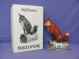 1973 Red Fox Liquor Decanter With Original Box – Ski Country – 10 1/2” T – 8” L – Empty
