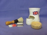 Shaving Set – Boot Mug With Wood Handle Brush – Soap – Gillette Shaver & Razors