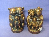 Copper Plated Three Bears & Three Little Pigs Banks (2) – 5 1/2” T – As Shown