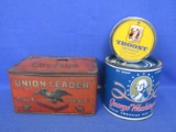 3 Tobacco Tins: Union Leader Cut Plug – Troost Aromatic Cavendish & George Washington
