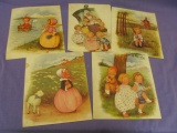 Mary LaFetra Russell Illustrations 5 Pages - Double Sided –As cut from vintage Book 9” t x7” W (vair