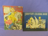 2 Vintage Books: Merrill Publishing “Mother Goose” © 1944 & SunnyTop's Colooring Book (c) 1931 Saalf