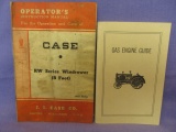 Vintage Tractor Manuals: Gas Engine Guide 1974 (6th printing) & CASE RW Windrower 8 foot Operator's