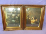 2 Pieces Framed Are – Vintage 17 1/2” T x 13 1/2” W – In the Dutch style -  Lute Player & Faces