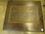 Big Wooden Box w/ Brass Nameplate -”Master Change Gears for Excell-o Precision Thread Grinder”
