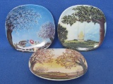 3 Collector Plates by Arabia of Finland – Spring, Summer, Autumn Feeling – 4 3/4” in diameter