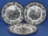 3 Spode Archive Collection Plates: The Ostrich House, The Kangaroo Enclosure