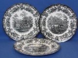 3 Spode Archive Collection Plates: The Zebra Pen, The Tiger Cages, The Rhinoceros House