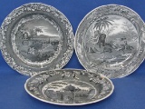 3 Spode The Engravers'  Archive Collection Plates: Italian Church, Indian Sporting, Byron Views