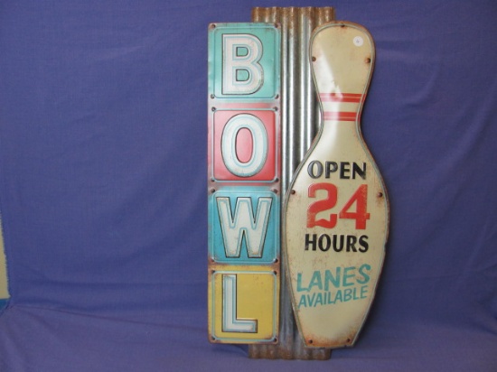 Bowling Metal Sign – Newer – 26 3/8” T – As Shown