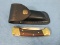 Buck 112 Folding Knife – 7 1/4”L(open) – Leather Case – Like new condition – Made in USA