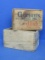 2 Wood Boxes: Gorton's Mother Ann Codfish w Sliding Lid 6” x 4” – Other is faded