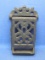 Cast Iron Match Safe with Lid – Made in Taiwan – 7” long – Good condition