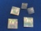 3 Square Mother of Pearl Pins & Screw-on Earrings – Nice Iridescence – Pins about 1”