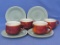 Set of 4 – Red Wing Pottery Cups & Saucers – Village Green Pattern – Cups are 2 1/2” tall