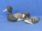 Wood Duck Decoy (Repaired Head) & Carved Wood Loon (Glass Eyes) Duck is almost 12” long