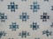 Vintage Quilt: White with Blue Star Design (Denim Look) Measures about 84” x 71”