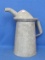 Galvanized Metal Pitcher – 4 Quart Liquid – About 12” tall – Has other marking but can't make them o