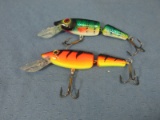 2 Fishing Lures – Unmarked – Jointed, Rattlers - ~6 3/8”L – Great condition – As shown