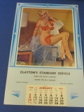 Vintage Clayton's Standard Service 1966 Pin-up  Calendar “Friendly Number”  - 16” T x 10” W