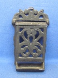 Cast Iron Match Safe with Lid – Made in Taiwan – 7” long – Good condition