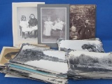 Lot of Cabinet Photos & Larger size Black & White Photos – Dates from early 1900s to 1932s