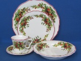 5-Piece Place Setting by Colonial Williamsburg – Fruit & Acorn Design – Dinner Plate is 11 1/4”