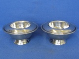 Pair of Chrome? Silver? Plated Chilled Shrimp Servers by Sheffield – 6” in diameter