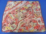Vintage “Manhattan” Pillow Cover – 18” square – Looks Handmade from Silk? Scarf