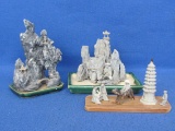 Small Clay Figurines – Owner called it Bonsai Tree Decor – Tallest is 5” - Quite Detailed